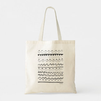 Black Zig Zag Design för Tote Back Tygkasse