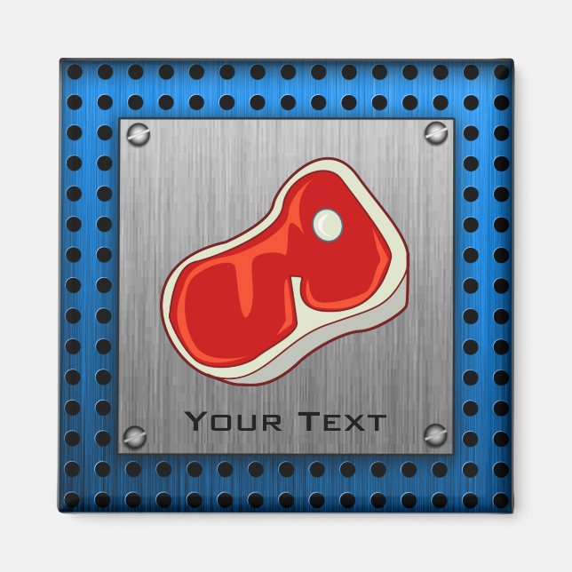 Bläckad Metall-look-Butcher Steak Magnet (Framsidan)