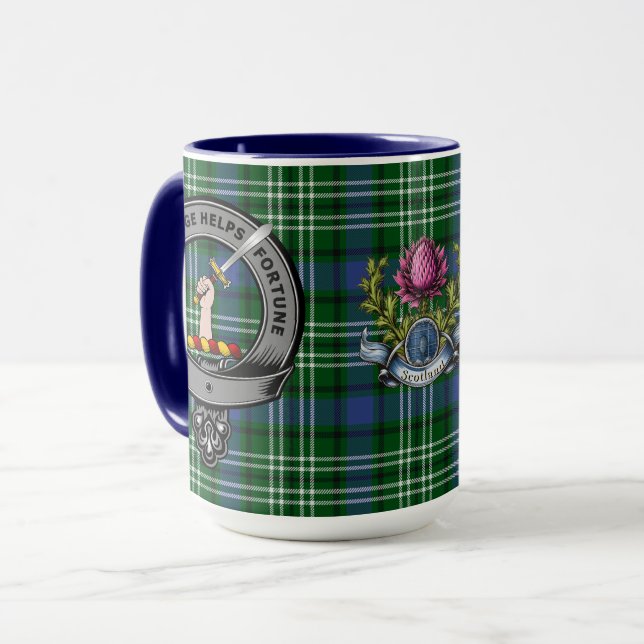Blackadder Klan Badge & Tartan Mugg (Framsida vänster)