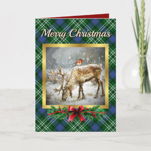 Blackadder Stag & Robin Tartan Personlig Helgkort