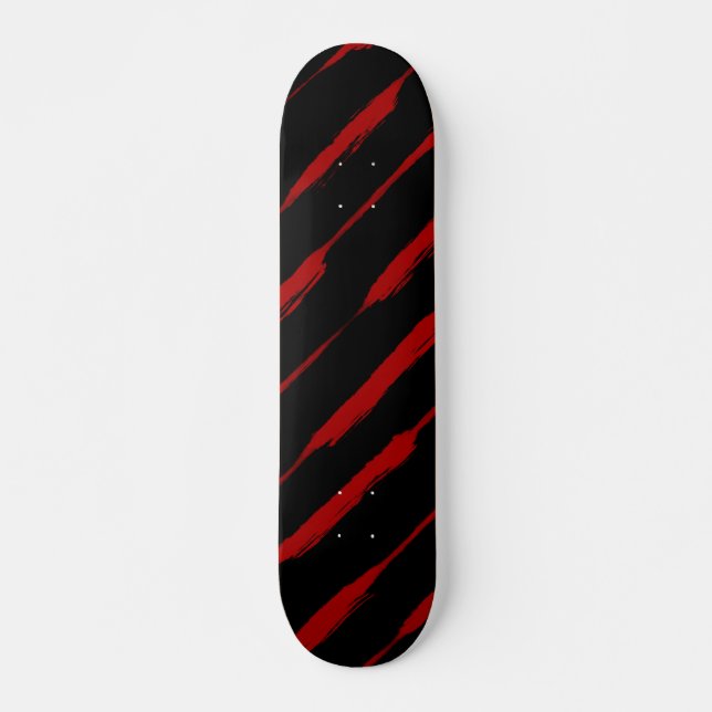 Bläckade ränder i rött mini skateboard bräda 18,5 cm (Framsida)
