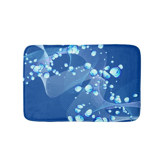 Bläckande blå bubblor Bath Mat Badrumsmatta (Framsidan)