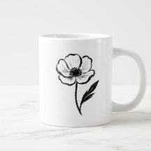 Bläckanemon Minimalistisk Blommig Penseldragskonst
