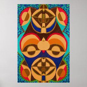 BlackArt i färg - afrikansk maskotkonst Poster