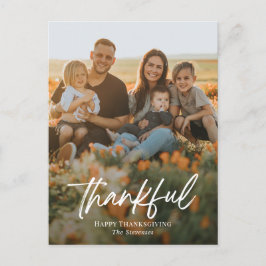 Bläckat vykort för fotokort med tankfull Thanksgiv