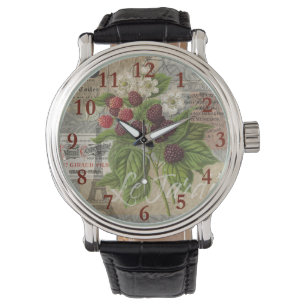 Blackbär Blommigt Garden Flower Butterfly Art Armbandsur