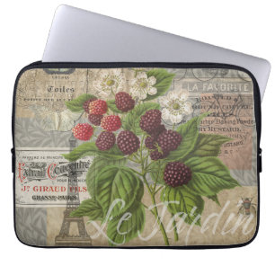 Blackbär Blommigt Garden Flower Butterfly Art Laptop Fodral