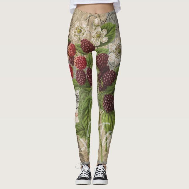 Blackbär Blommigt Garden Flower Butterfly Art Leggings (Framsida)