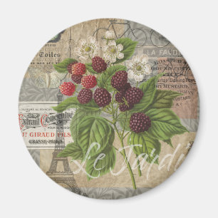 Blackbär Blommigt Garden Flower Butterfly Art Magnet