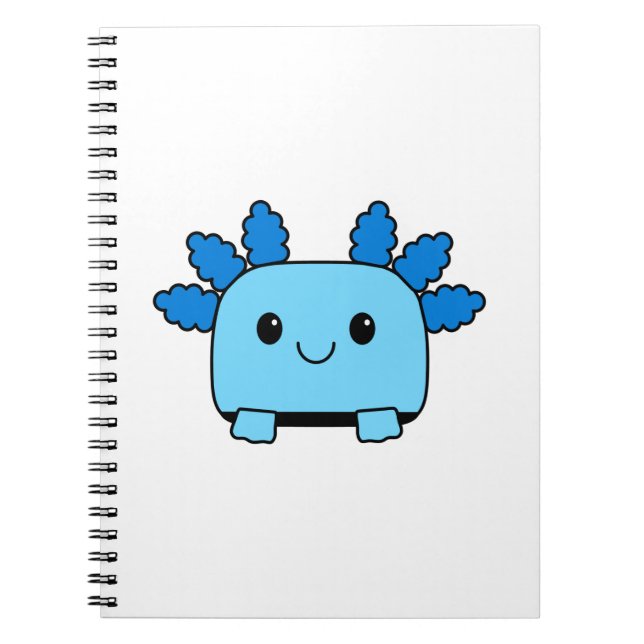 Bläckbar, dold, blå Axolotl bärbar dator Anteckningsbok (Framsidan)