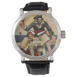 Blackbeard Buccaneer Pirat och Mate Illustration Armbandsur