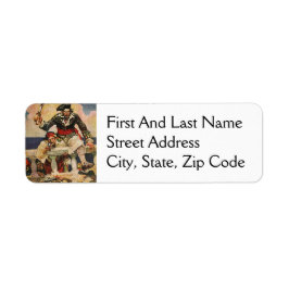 Blackbeard Buccaneer Pirat och Mate Illustration Returadress Etikett