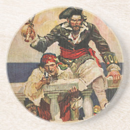 Blackbeard Buccaneer Pirat och Mate Illustration Underlägg