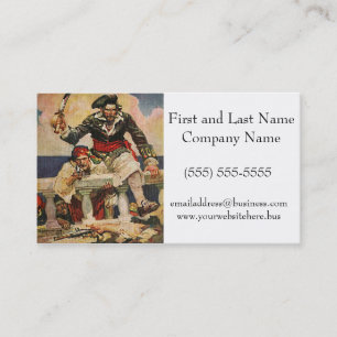 Blackbeard Buccaneer Pirat och Mate Illustration Visitkort
