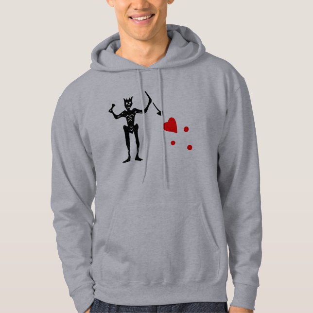Blackbeard den autentiska flagga sweatshirt med luva (Framsida)