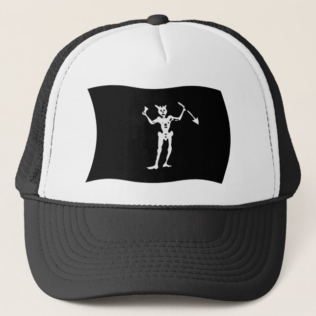 Blackbeard Flagga Hat Truckerkeps (Framsida)