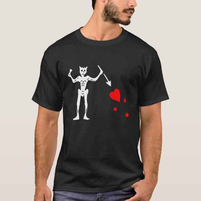 Blackbeard Jolly Roger T-tröja T-shirt (Framsida)