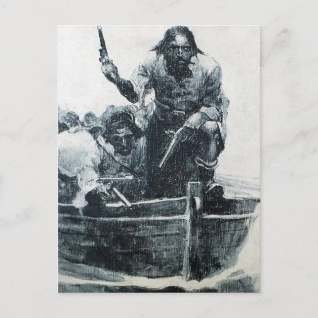 Blackbeard närmar sig vykort (Framsida)
