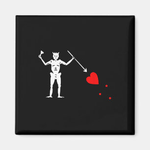 Blackbeard Pirat Flagga Jolly Roger Skeleton Hallo Magnet