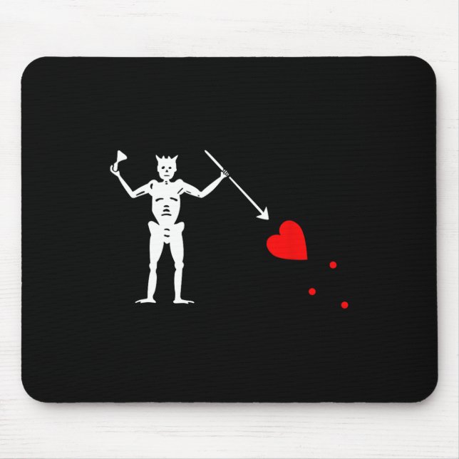 Blackbeard Pirat Flagga Jolly Roger Skeleton Hallo Musmatta (Framsidan)