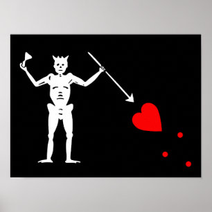 Blackbeard Pirat flagga Poster