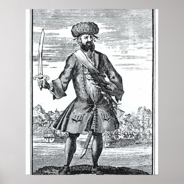 Blackbeard Pirat, från "A General History of Poster (Framsidan)