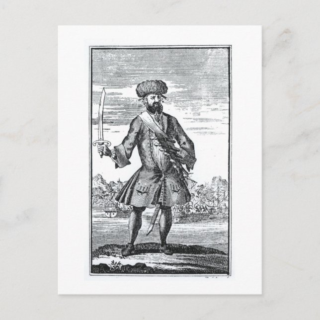 Blackbeard Pirat, från "A General History of Vykort (Framsida)