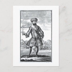 Blackbeard Pirat, från "A General History of Vykort