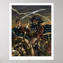 Blackbeard Pirat Poster