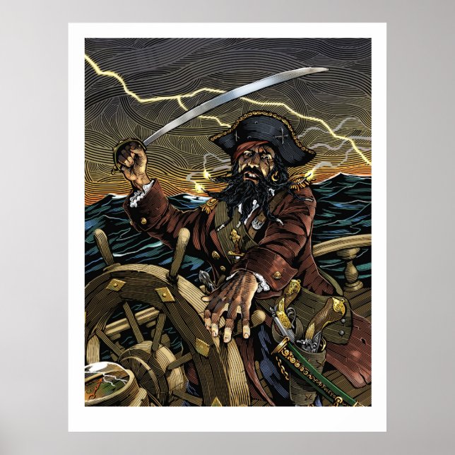 Blackbeard Pirat Poster (Framsidan)