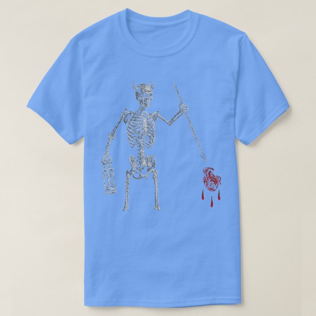 Blackbeard Pirat Skeleton (Flagga) T Shirt (Design framsida)