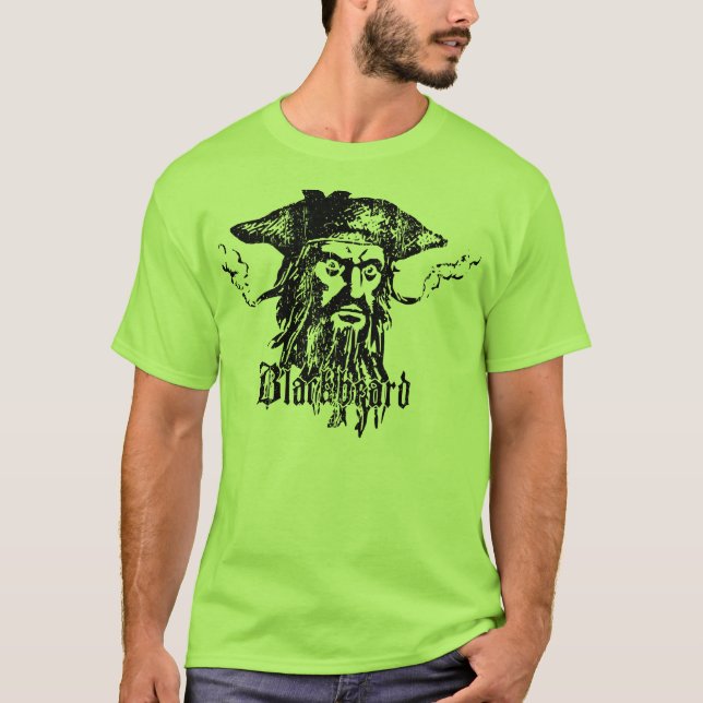 Blackbeard piratT-tröja Tee Shirt (Framsida)