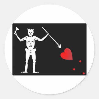 BlackBeards Flagga (Edward Teach) Runt Klistermärke