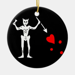 Blackbeards flagga julgransprydnad keramik