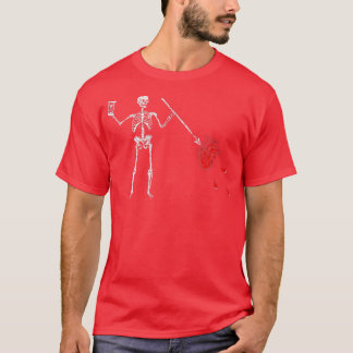 Blackbeards Pirat Flagga Skeleton of Death T-Shirt