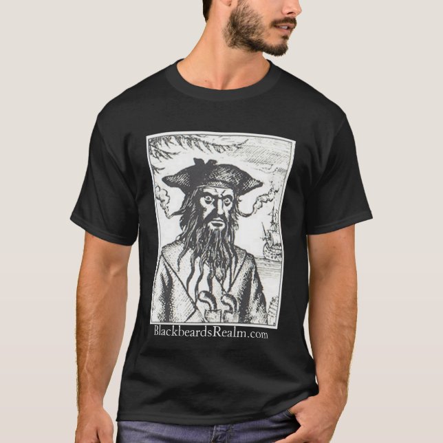 Blackbeards utslagsplats för sfärsvart tee shirt (Framsida)