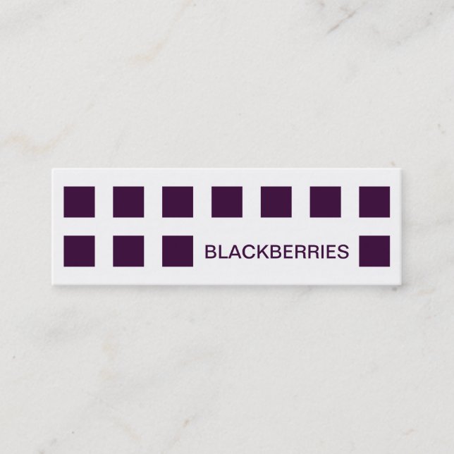 BLACKBERRIES (modets kvadrater) Mini Visitkort (Framsida)