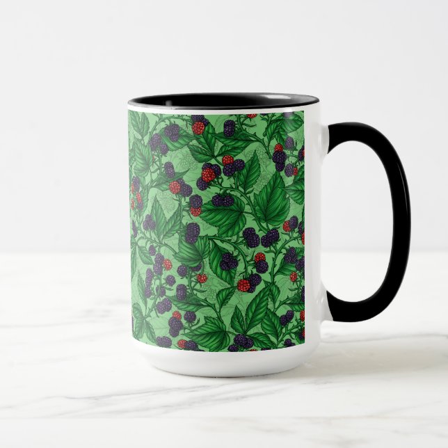 Blackberries on green mugg (Höger)