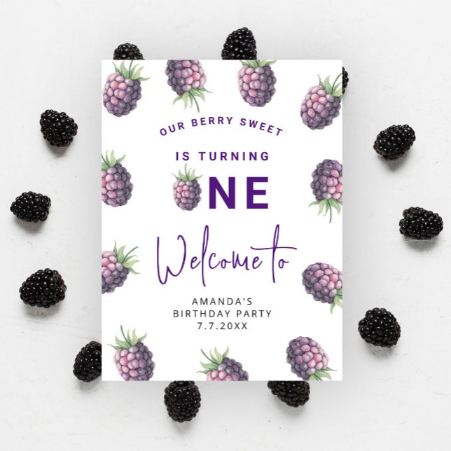 Blackberry 1:a födelsedagsfest | Berry First Poster (Skapare uppladdad)