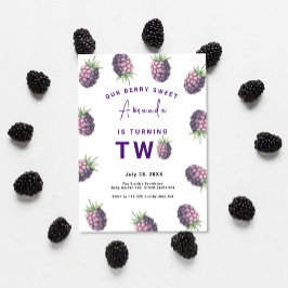 Blackberry 2:a Födelsedagsfesten | Berry First Inbjudningar