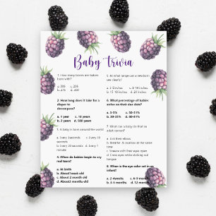 Blackberry Baby Trivia Baby Shower Game