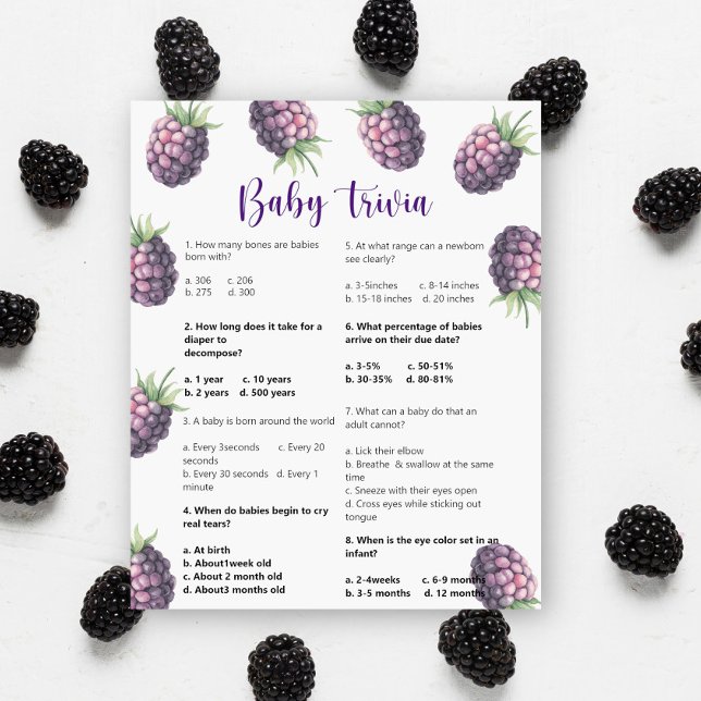 Blackberry Baby Trivia Baby Shower Game (Skapare uppladdad)