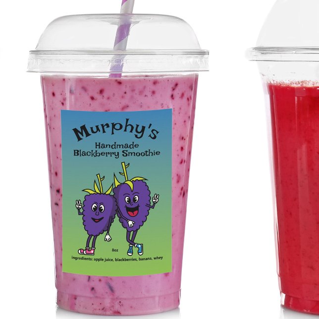 Blackberry Boysenberry Pals Tecknad Paj och mer Mat Etikett (Skapare uppladdad)