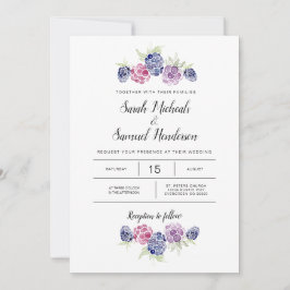 Blackberry Bröllop | Vattenfärgsberger Inbjudningar