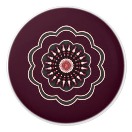 Blackberry Burgundy Rosette Monogram Round Knopp