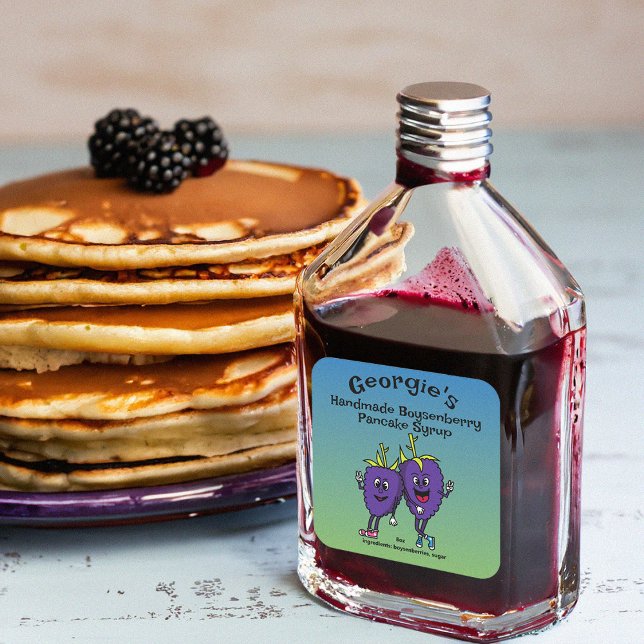 Blackberry eller Boysenberry Pals Funny Tecknad Fyrkantigt Klistermärke (Skapare uppladdad)