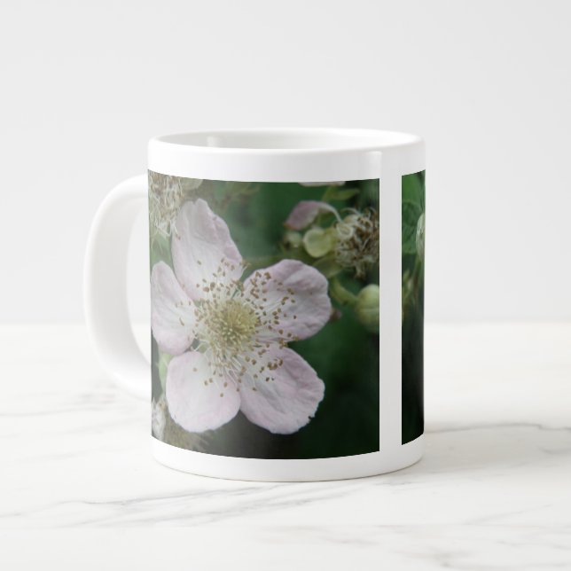 Blackberry Flower Macro Mugg Jumbo Mugg (Framsida vänster)