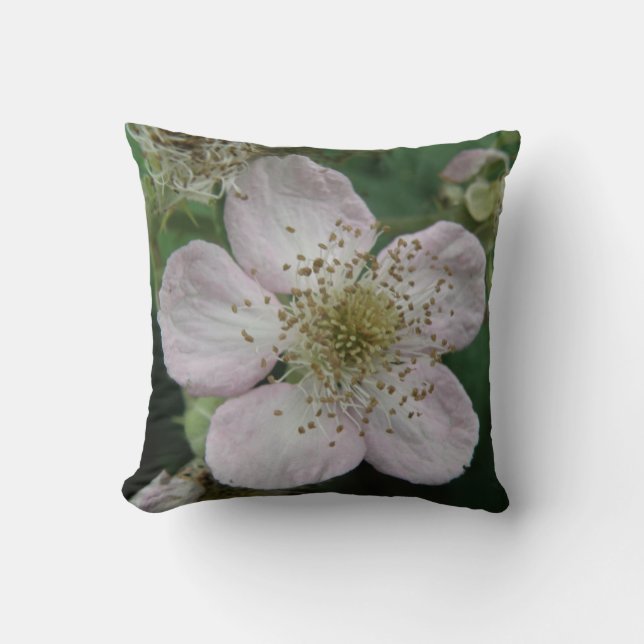 Blackberry Flower Makro Pillow Kudde (Framsida)