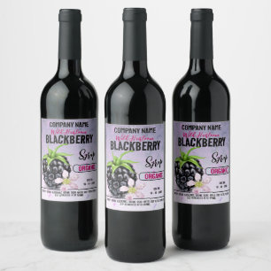 Blackberry Fruit Vinflaska Etikett