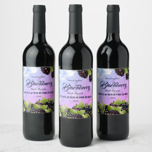 Blackberry Fruit Vinflaska Etikett